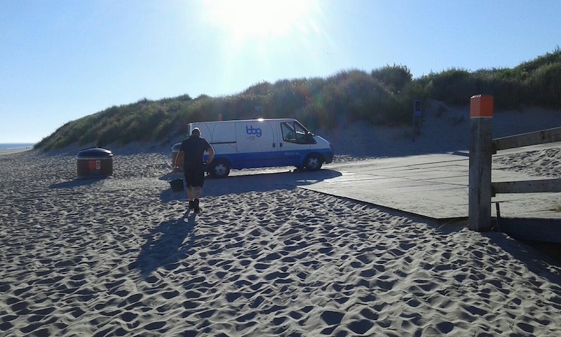 BBG beregening busje op strand